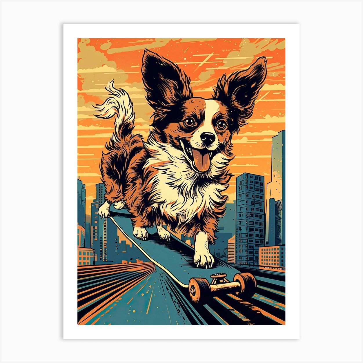 Portrait Of A Chihuahua-papillon Mix - Framed Print by