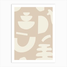 Abstract Shapes - Beige Art Print