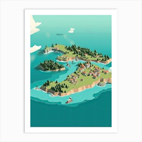 Seychelles, Flat Illustration 4 Art Print