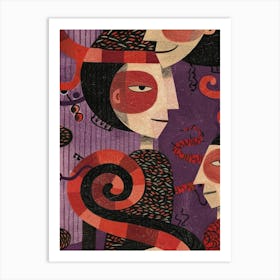 Woman And A Man 2 Art Print