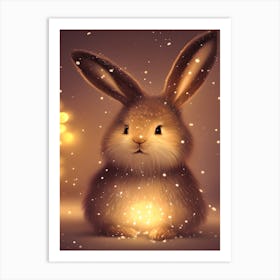 Bunny In The Snow Art Print