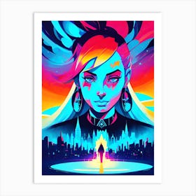 Girl In A City Art Print