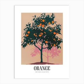 Orange Tree Colourful Illustration 4 Poster Art Print