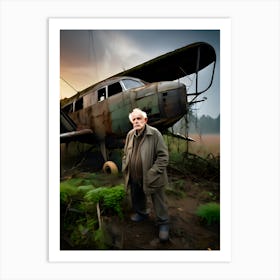 Old Man With Plane Art Print
