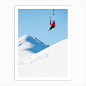 Kicking Horse, Canada Minimal Skiing Poster Art Print