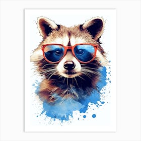 Raccoon Wearing Sunglasses 3 Art Print