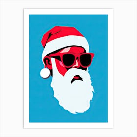 Santa Claus In Sunglasses, Pop Art Art Print