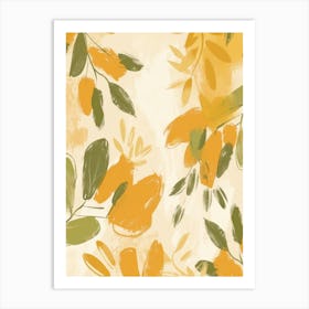 Orange Leaves 4 Art Print