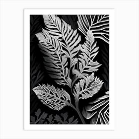 Spruce Leaf Linocut 2 Art Print