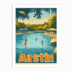 Aihrgdesign A 1970s Inspired Travel Poster For Austin Depicti 66870c1f C274 43e8 Aab7 C1f685724a55 3 Art Print