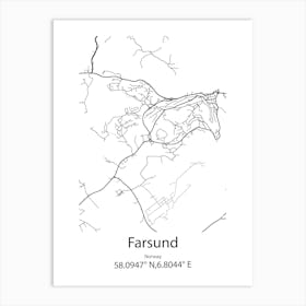 Farsund,Norway Minimalist Map Art Print