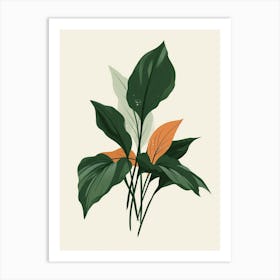 Hosta Plant Minimalist Illustration 3 Art Print