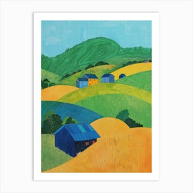 Barns And Fields Art Print