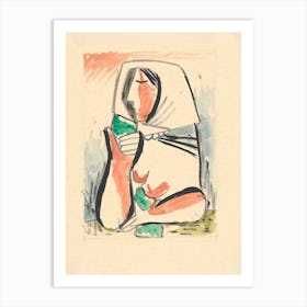 A Woman In A Scarf, Mikuláš Galanda Art Print