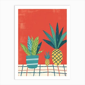 Pineapples And Plants Art Print