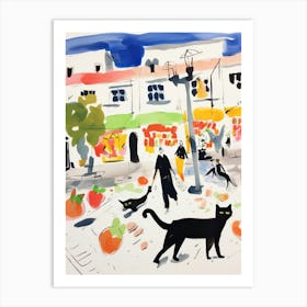 The Food Market In Copenhagen 4 Illustration Art Print