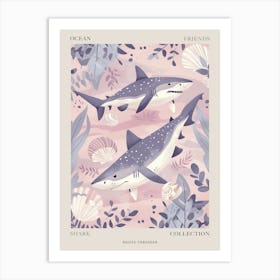 Bigeye Thresher Shark Illustration 2 Poster Art Print