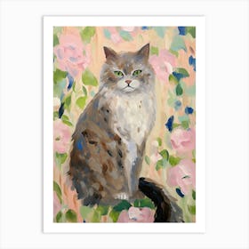 A Persian Cat Painting, Impressionist Painting 3 Art Print