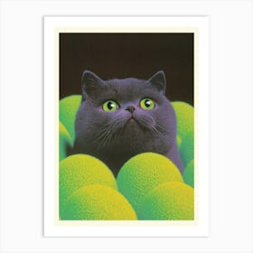 Cat In The Balls Art Print