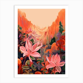 Boho Wildflower Painting Columbine 5 Art Print