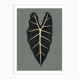 Black and gold leaves 4 Art Print