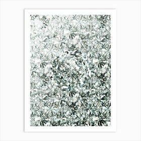 Jewel White Diamond Pattern Array with Center Motif n.0005 Art Print