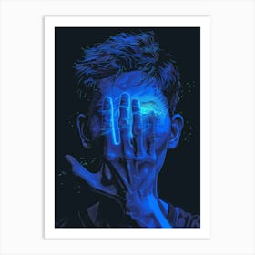 Man With His Hands Over His Face Art Print