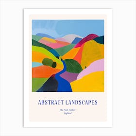 Colourful Abstract The Peak District England 2 Poster Blue Art Print