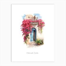 Dubrovnik, Croatia   Mediterranean Doors Watercolour Painting 1 Poster Art Print