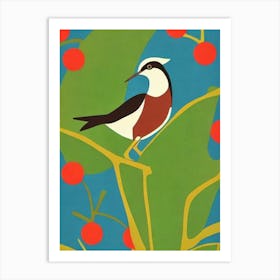 Dipper 2 Midcentury Illustration Bird Art Print