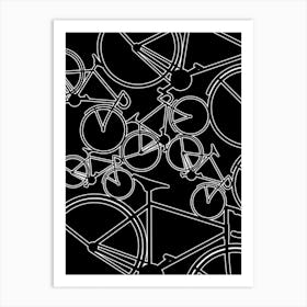 Glow Bikes Cycling Art Print | Bike Wall Art | Black Cycling Print Art Print