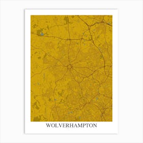 Wolverhampton Yellow Blue Art Print