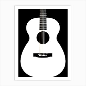 Black and white Acoustic Guitar Art Print