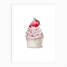 Sweet Cupcake Watercolor Art Print