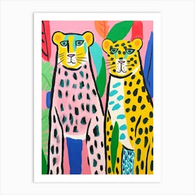 Colourful Kids Animal Art Leopard 3 Art Print