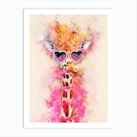 Giraffe In Sunglasses Art Print