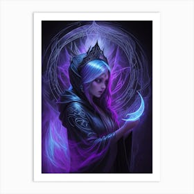 Beautiful Witch with a Magic Wand 5 Art Print