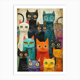 Group Of Cats 18 Art Print