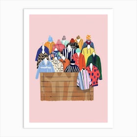 Box Full Of Clothes Art Print