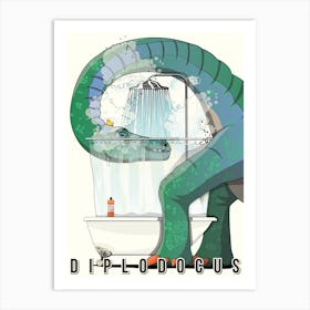 Dinosaur Diplodocus Int He Shower Art Print