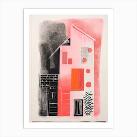 A House In Lisbon, Abstract Risograph Style 4 Art Print