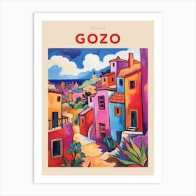 Gozo Malta 3 Fauvist Travel Poster Art Print