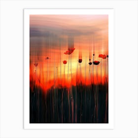 Poppies At Sunset Art Print