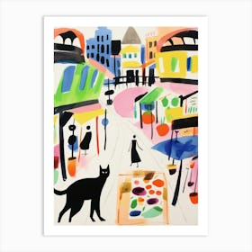 The Food Market In Sydney 1 Illustration Art Print