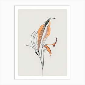 Lilium Floral Minimal Line Drawing 2 Flower Art Print