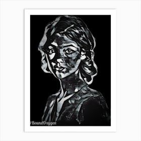 Black And White Portrait Of A Woman 2 Art Print