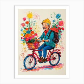 Man On A Bike 1 Art Print