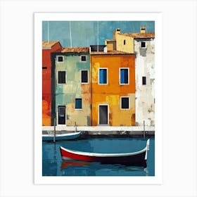 Venetian Vistas: Homes by the Canals, Italy Art Print