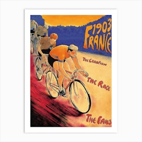 Bicycle Race In France, Classic Sport Poster Art Print