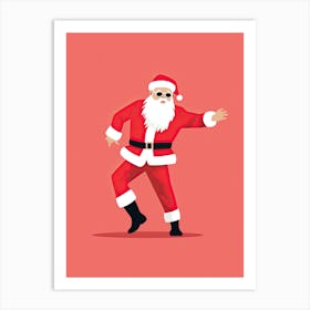 Santa Claus Dancing 43 Funny Christmas Art Print